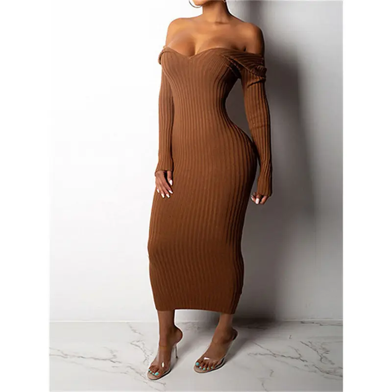 Black Long Sleeve V-Neck Dress for Women Large - Image 7