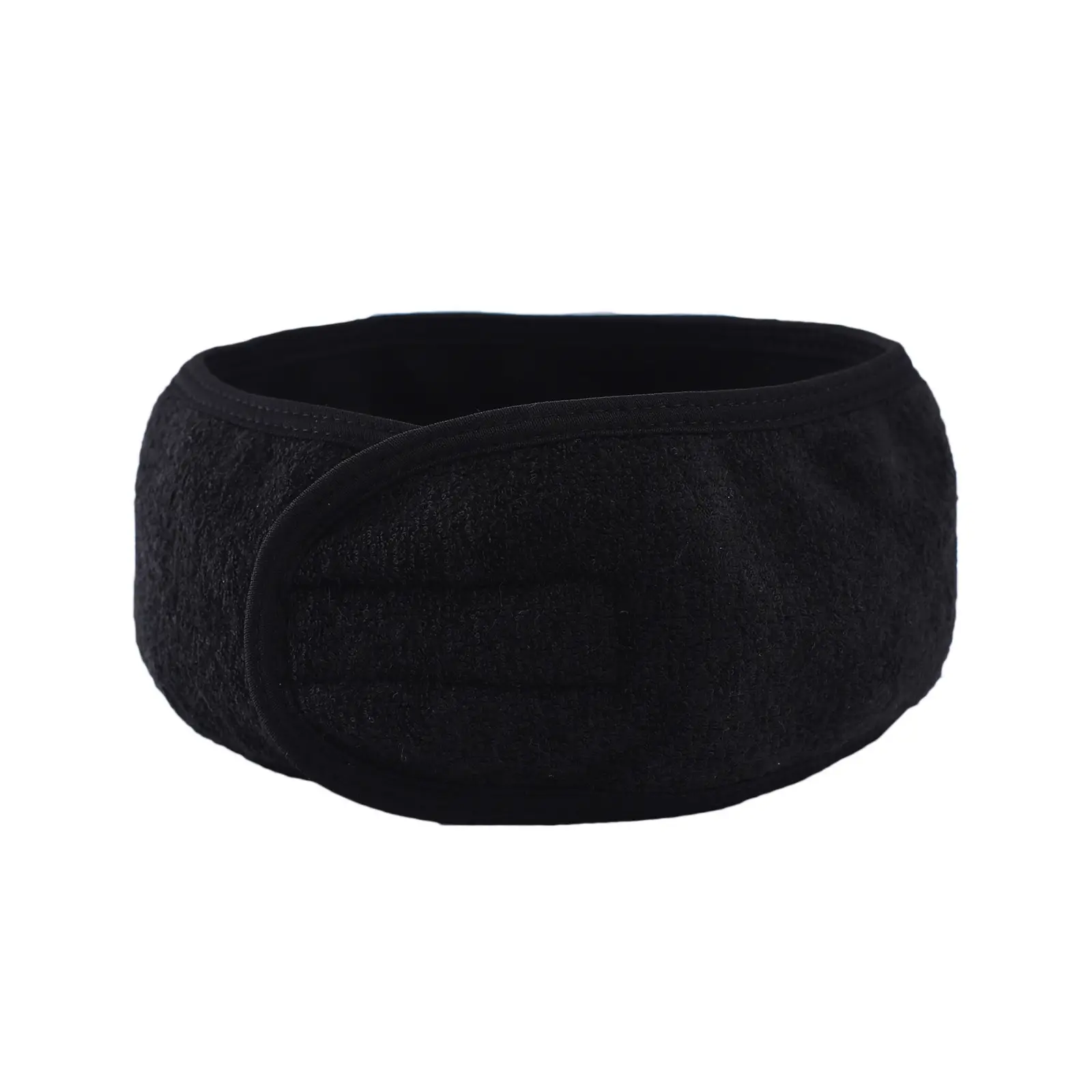Black Crossbody Yoga Headband with Hook and Loop Closure - Image 4