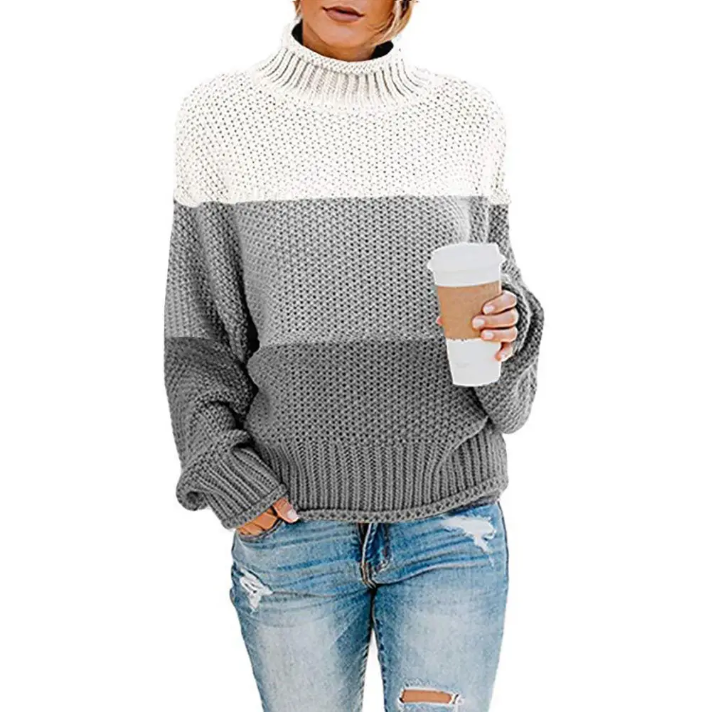 Maroon Knit Sweater High Collar Elegant Commuter Style - Image 24