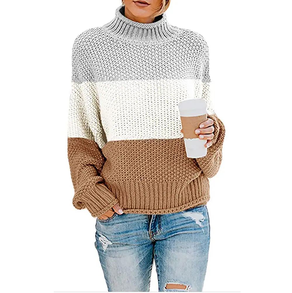 Maroon Knit Sweater High Collar Elegant Commuter Style - Image 16