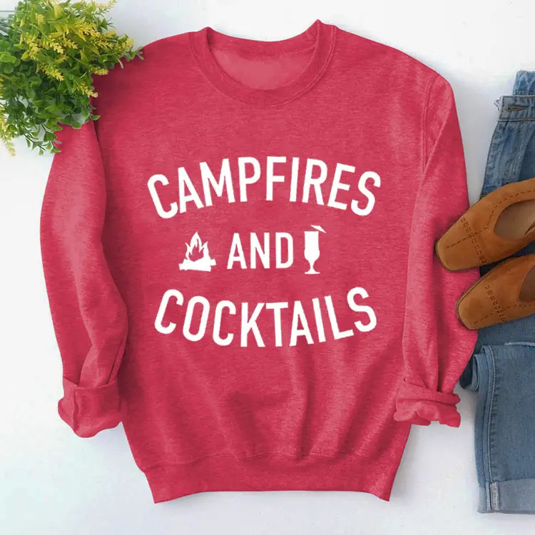 Women's Red Campfires & Cocktails Sweatshirt - Image 10