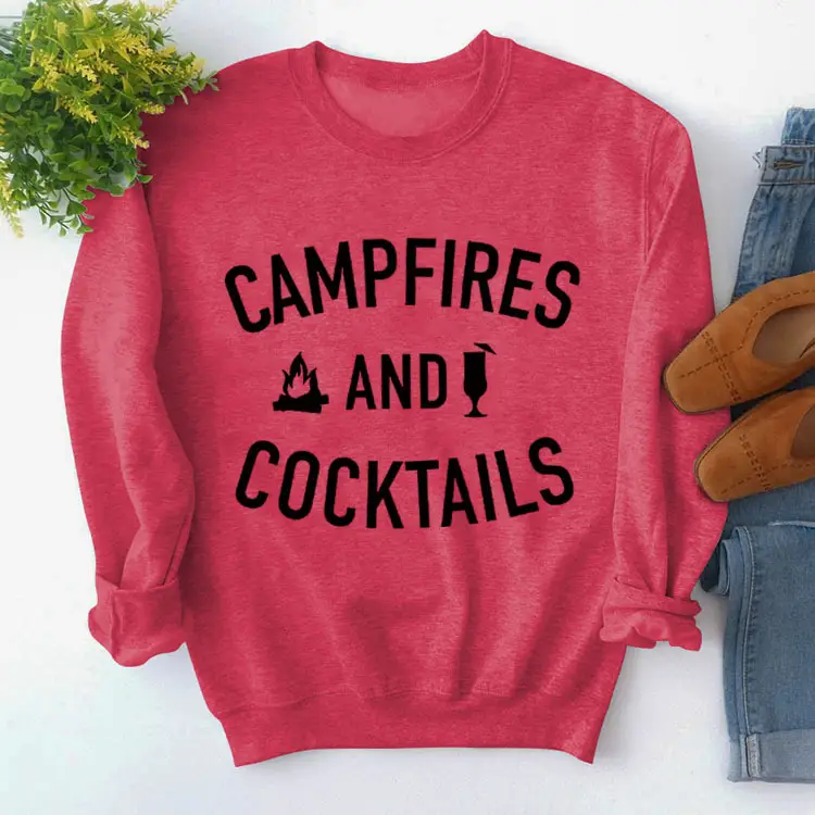 Women's Red Campfires & Cocktails Sweatshirt - Image 11