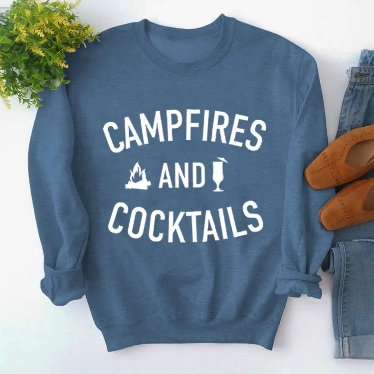 Women's Red Campfires & Cocktails Sweatshirt - Image 12