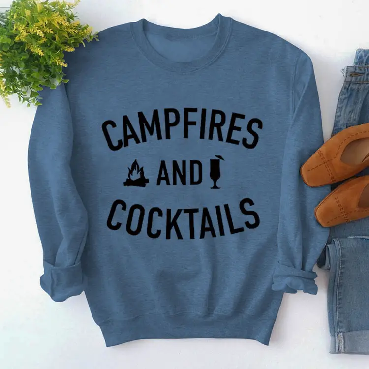 Women's Red Campfires & Cocktails Sweatshirt - Image 13