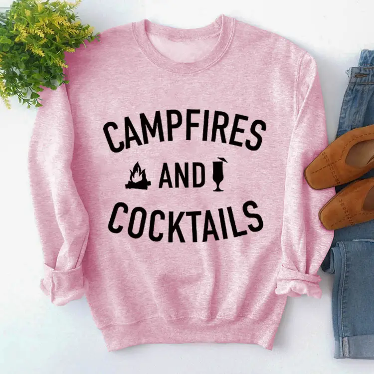 Women's Red Campfires & Cocktails Sweatshirt - Image 3