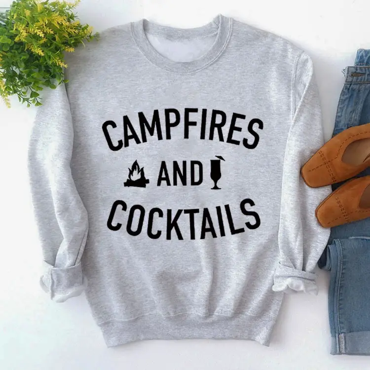 Women's Red Campfires & Cocktails Sweatshirt - Image 5