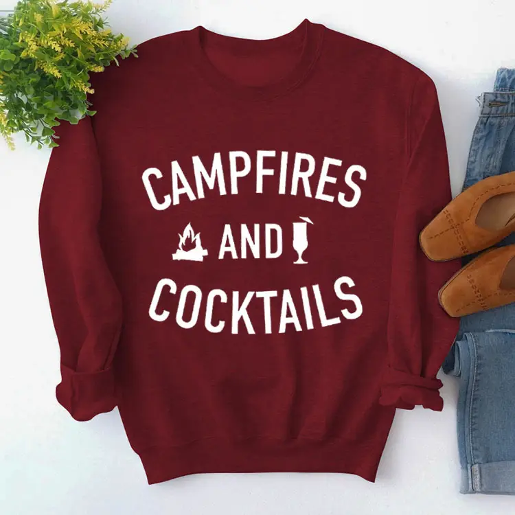 Women's Red Campfires & Cocktails Sweatshirt - Image 6