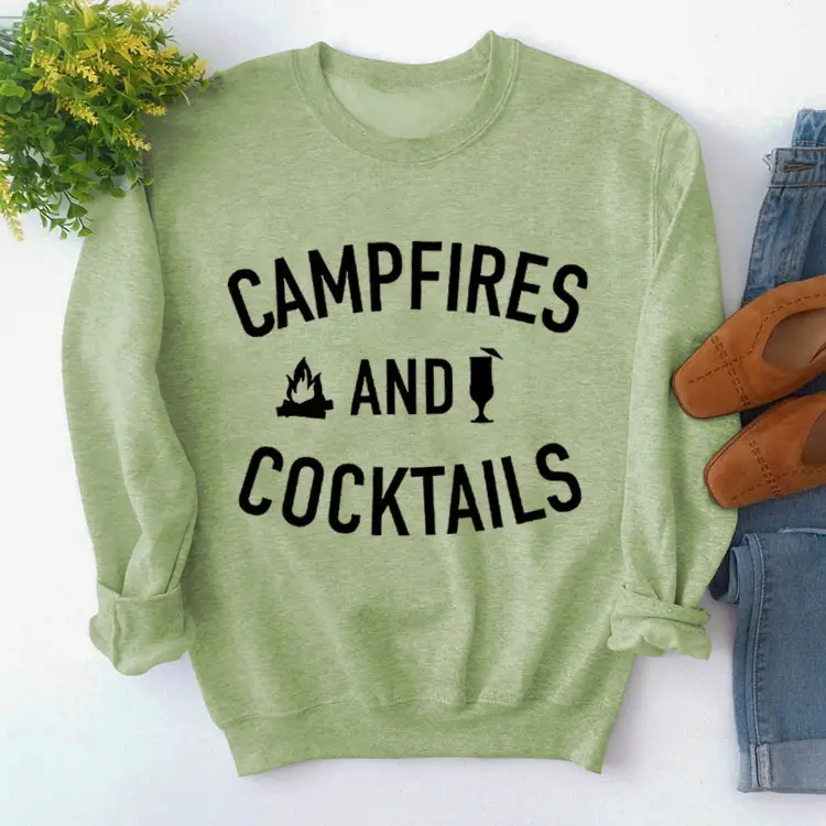 Women's Red Campfires & Cocktails Sweatshirt - Image 7