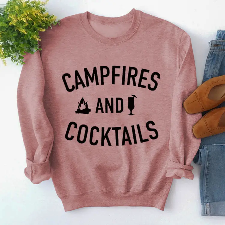 Women's Red Campfires & Cocktails Sweatshirt - Image 8