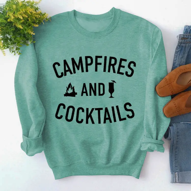 Women's Red Campfires & Cocktails Sweatshirt - Image 9