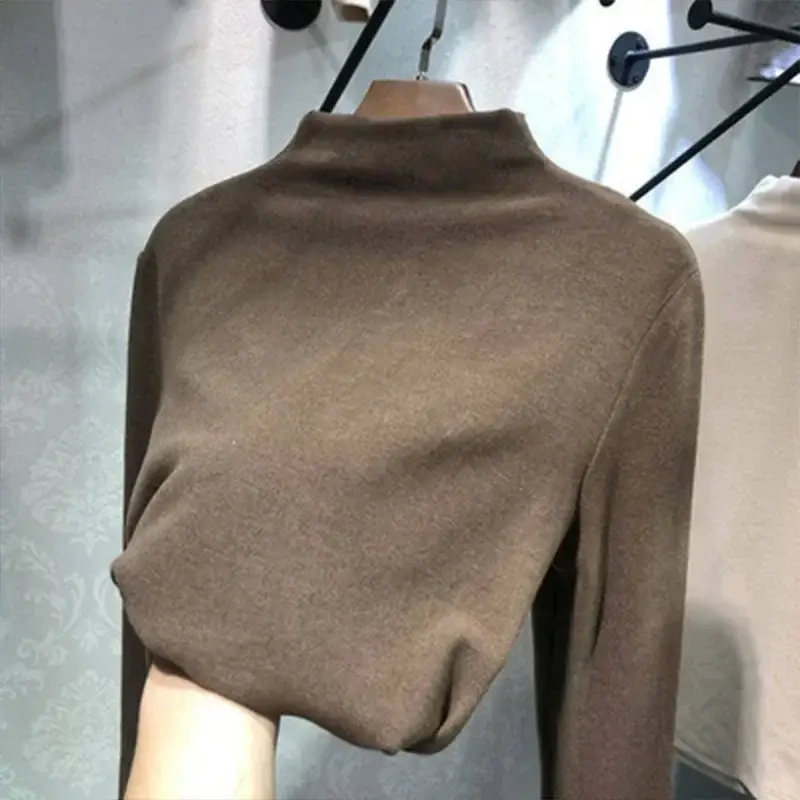 Women's Black Half-High Collar Thermal Shirt for Autumn Winter 2025 - Image 15