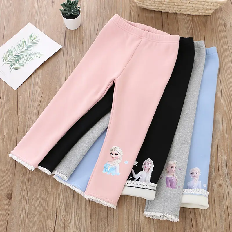 Girls Fleece Lined Stretch Pants Blue Winter 2025