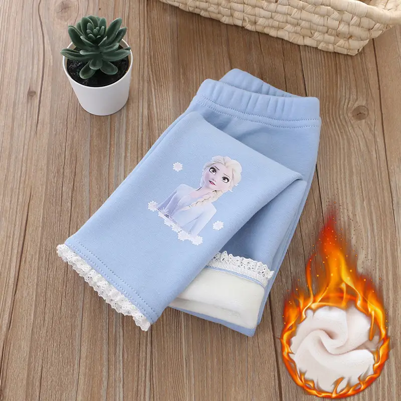 Girls Fleece Lined Stretch Pants Blue Winter 2025