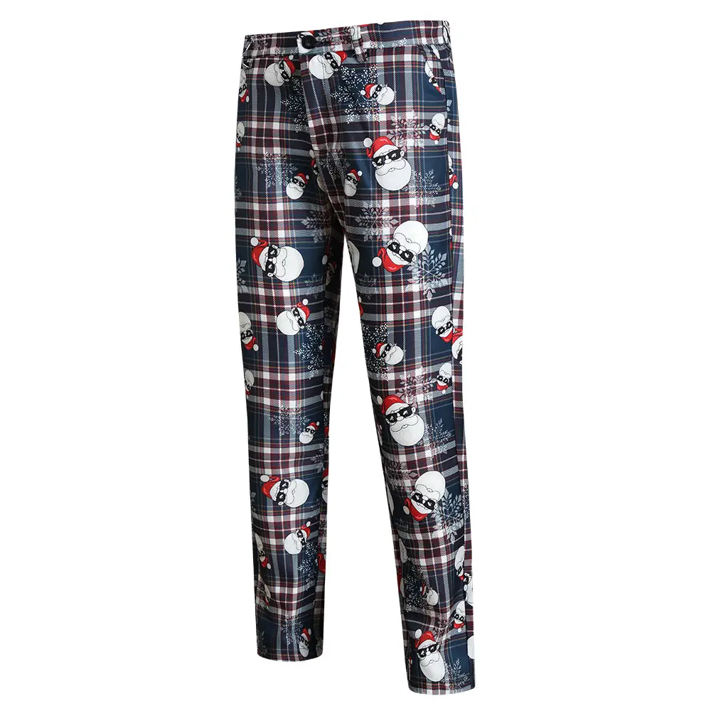 3D Printed Plaid Pajama Set for Men Winter Casual - Image 2