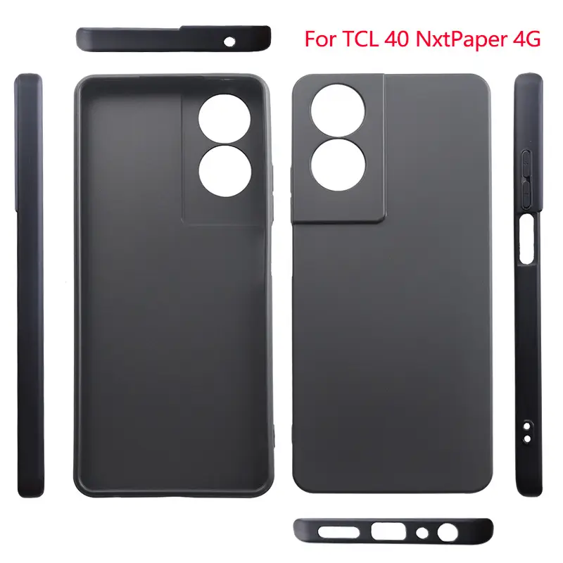 Matte Black Tpu Phone Case with 2 Cutouts - Image 2