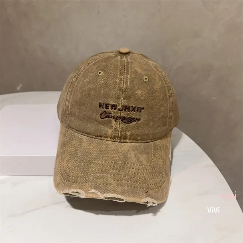 Purple Wash & Distressed Baseball Cap for Women with Letter Embroidery - Image 2