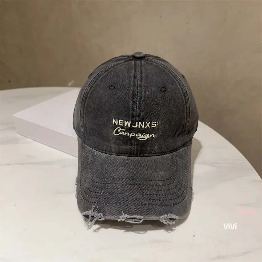 Purple Wash & Distressed Baseball Cap for Women with Letter Embroidery - Image 5