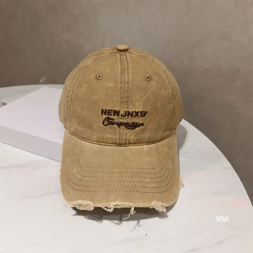 Purple Wash & Distressed Baseball Cap for Women with Letter Embroidery - Image 6
