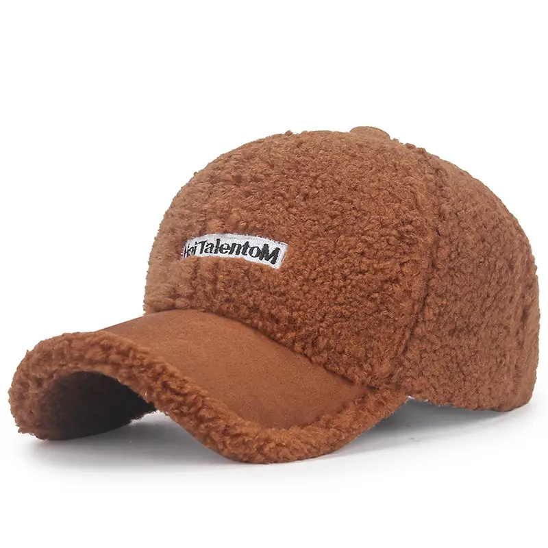 Women Velvet Teddy Baseball Cap Autumn Winter Warm Lamb Wool Suede - Image 11