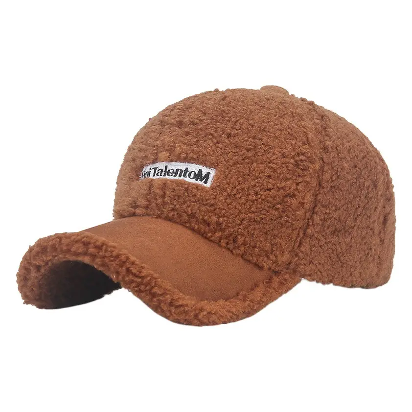 Women Velvet Teddy Baseball Cap Autumn Winter Warm Lamb Wool Suede
