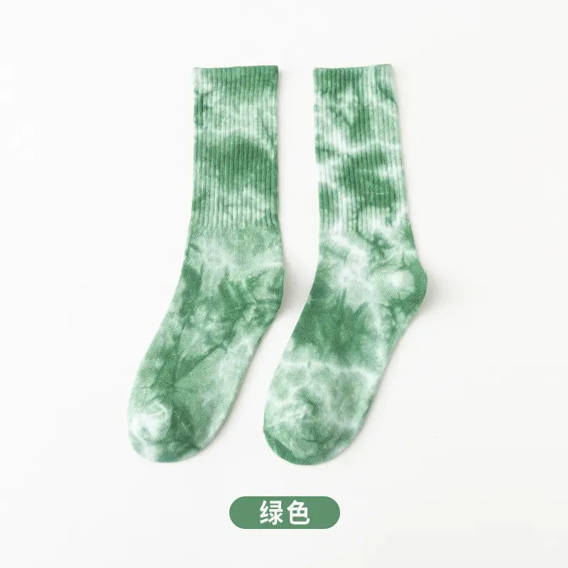 Tie-Dyed High-Top Cotton Socks for Men, Large Size Street Trendy Socks, High-Top Cotton Socks, Colorfulful Sweat-Absorbent Breathable Socks, Comfortable