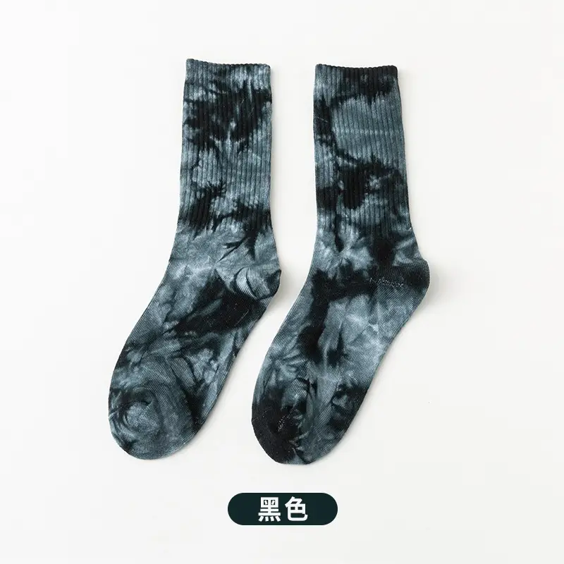 Tie-Dyed High-Top Cotton Socks for Men, Large Size Street Trendy Socks, High-Top Cotton Socks, Colorfulful Sweat-Absorbent Breathable Socks, Comfortable