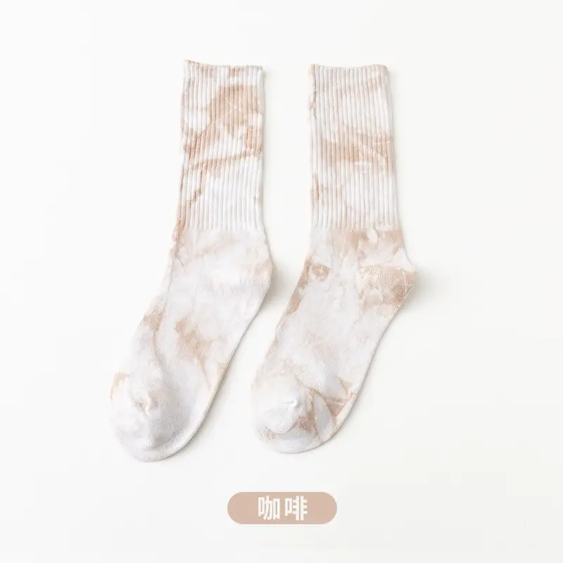 Tie-Dyed High-Top Cotton Socks for Men, Large Size Street Trendy Socks, High-Top Cotton Socks, Colorfulful Sweat-Absorbent Breathable Socks, Comfortable