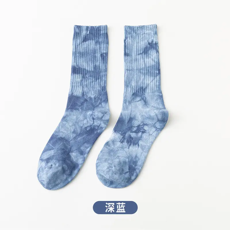 Tie-Dyed High-Top Cotton Socks for Men, Large Size Street Trendy Socks, High-Top Cotton Socks, Colorfulful Sweat-Absorbent Breathable Socks, Comfortable