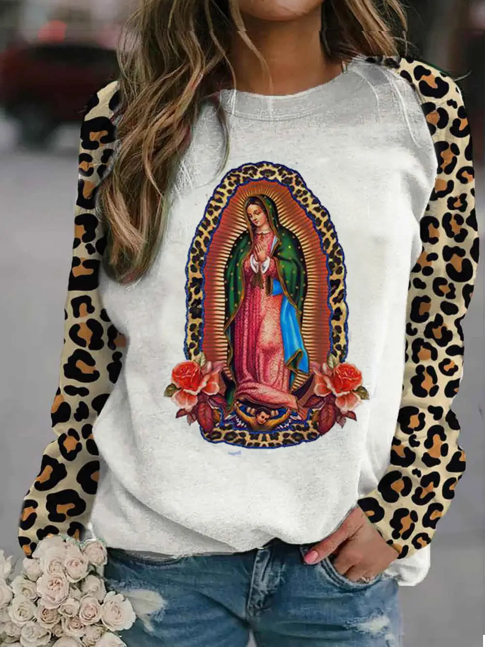 2022 3D Tie-Dye Crewneck Pullover Orange Yellow - Image 9