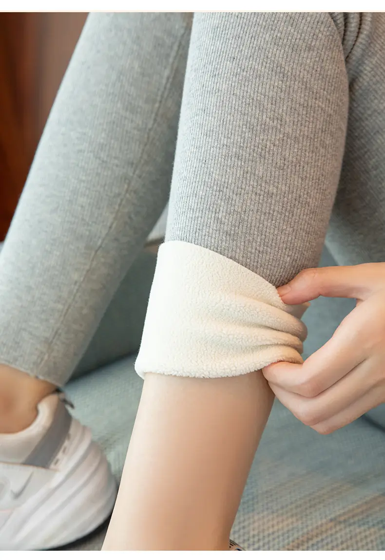 Women Grey Fleece Leggings Warm Winter Wear — feature 24