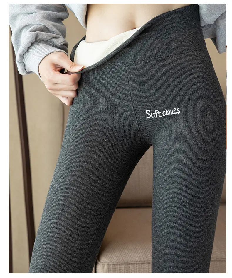 Women Grey Fleece Leggings Warm Winter Wear — feature 25