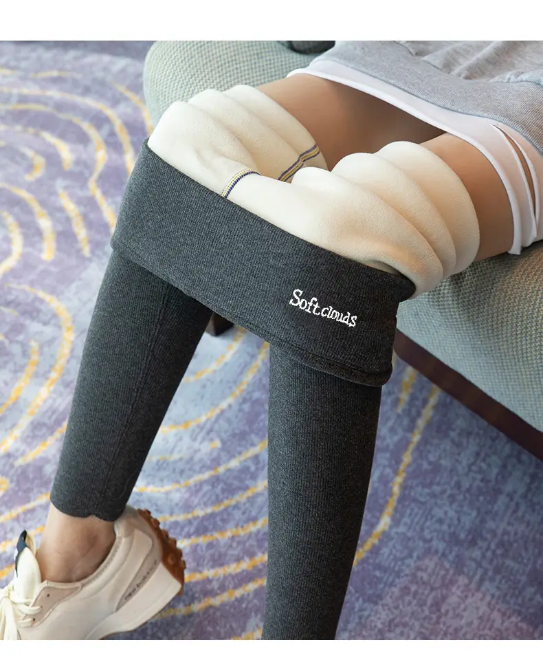 Women Grey Fleece Leggings Warm Winter Wear — feature 26
