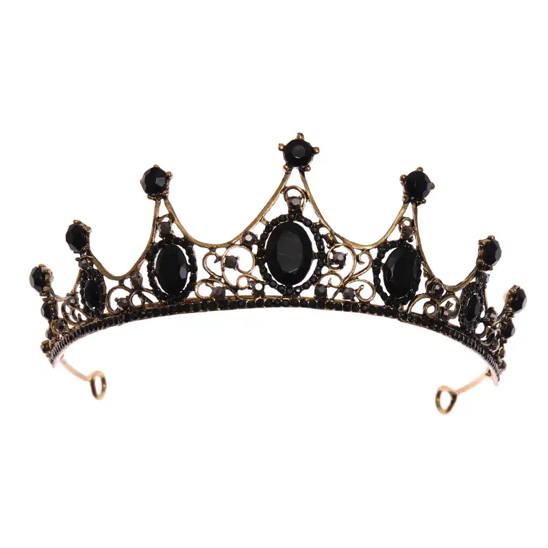Cross-Border Birthday Crown for Girls Red Gemstone
