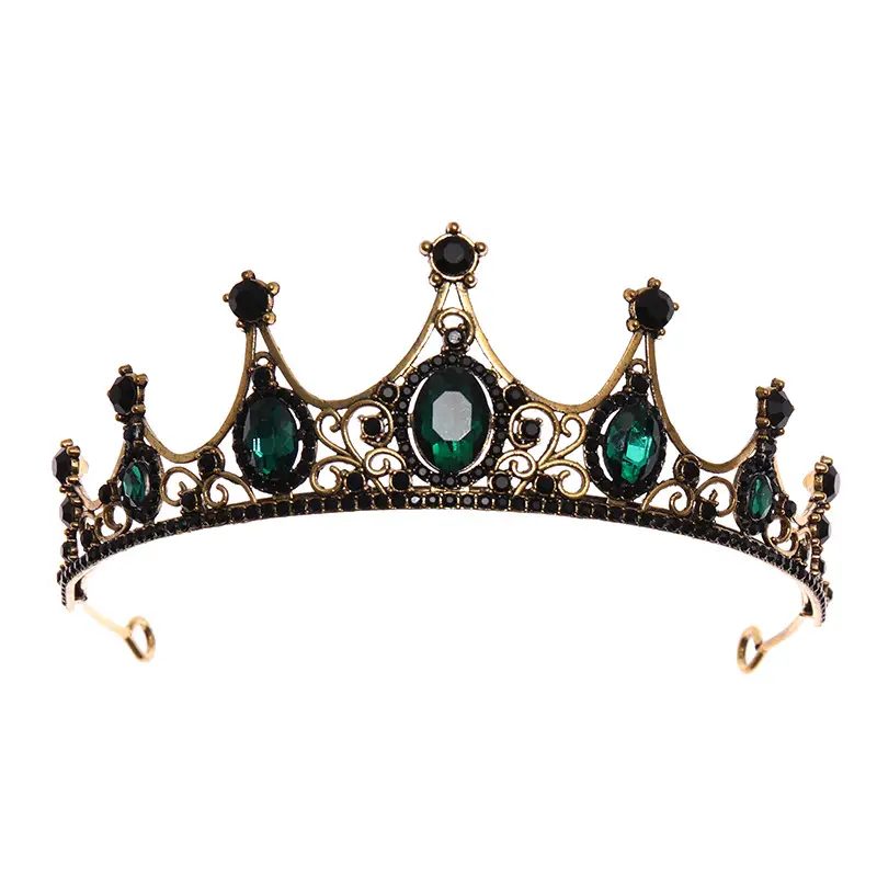 Cross-Border Birthday Crown for Girls Red Gemstone