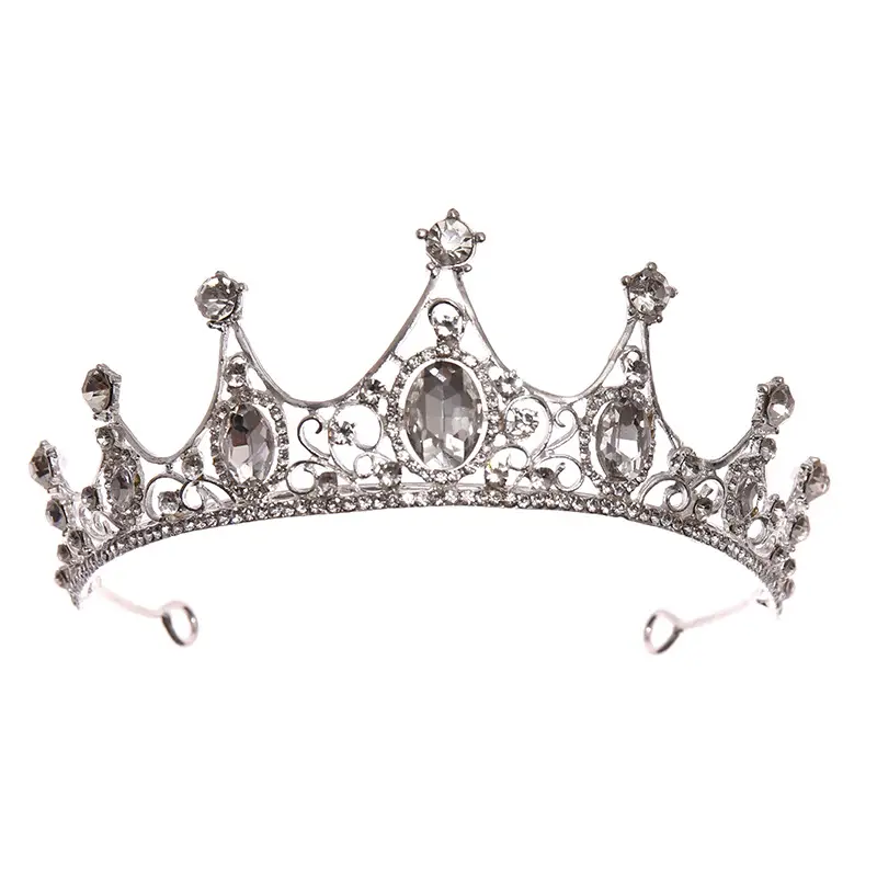 Cross-Border Birthday Crown for Girls Red Gemstone