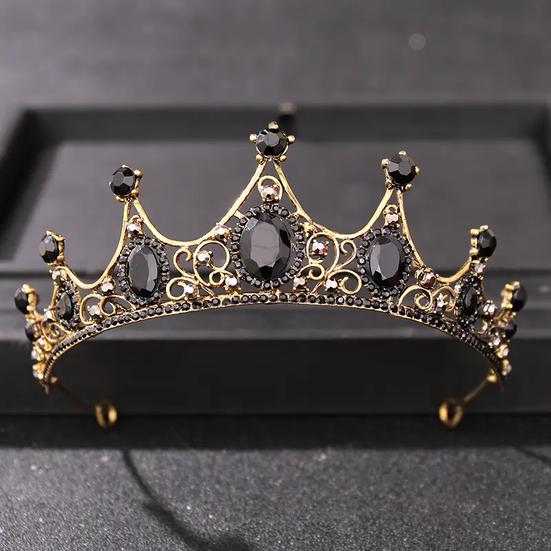 Cross-Border Birthday Crown for Girls Red Gemstone