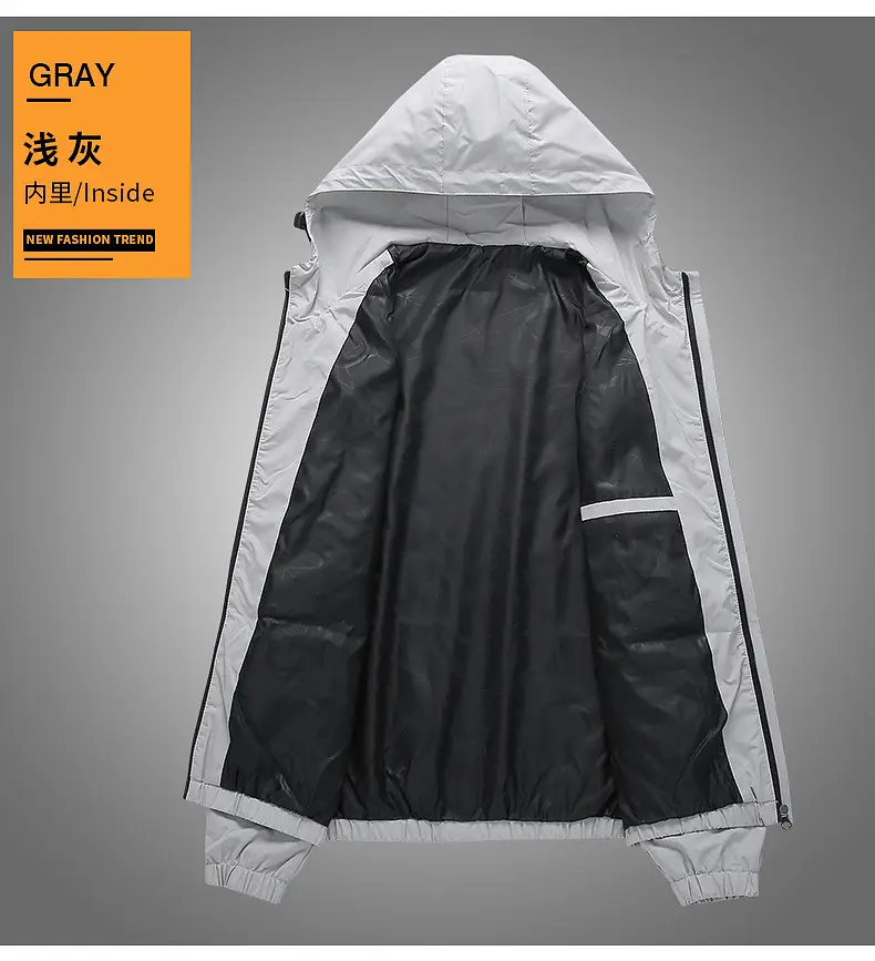 Black Full-Zip Hooded Men's Jacket — feature 16