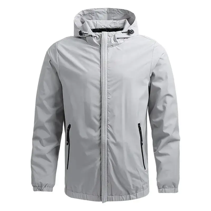Black Full-Zip Hooded Men's Jacket - Image 16