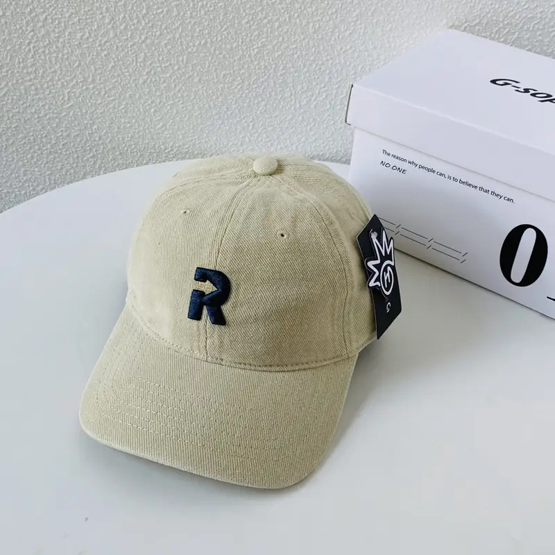 Korean Style Women's Cotton Baseball Cap Orange with Embroidered Logo - Image 9