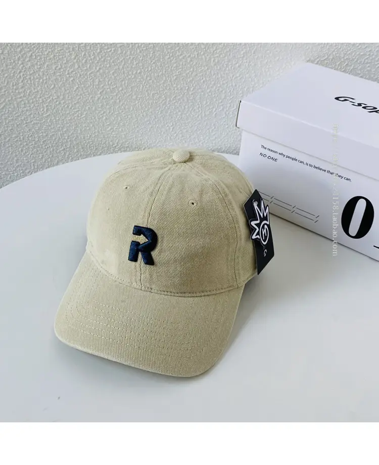 Korean Style Women's Cotton Baseball Cap Orange with Embroidered Logo - Image 3