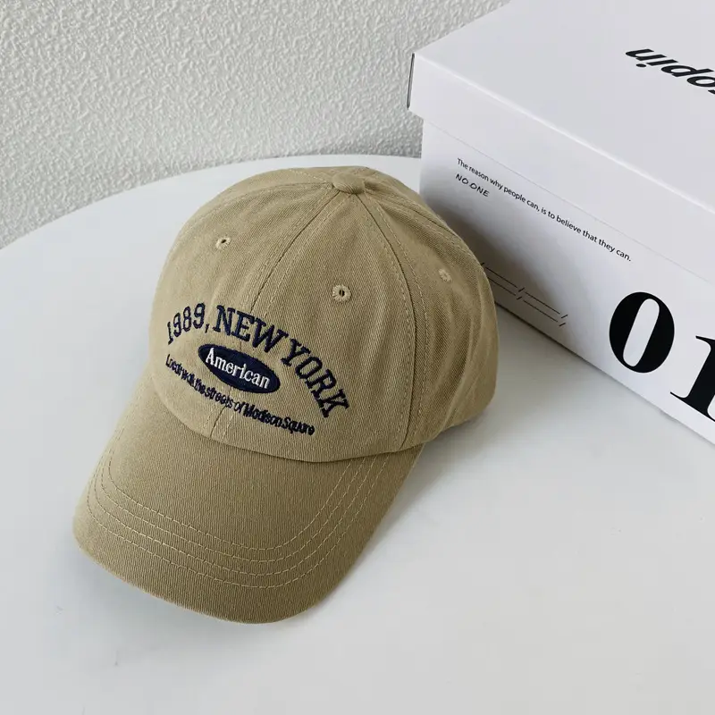 Men's Brown Korean Style Cap with Letter Label - Image 7