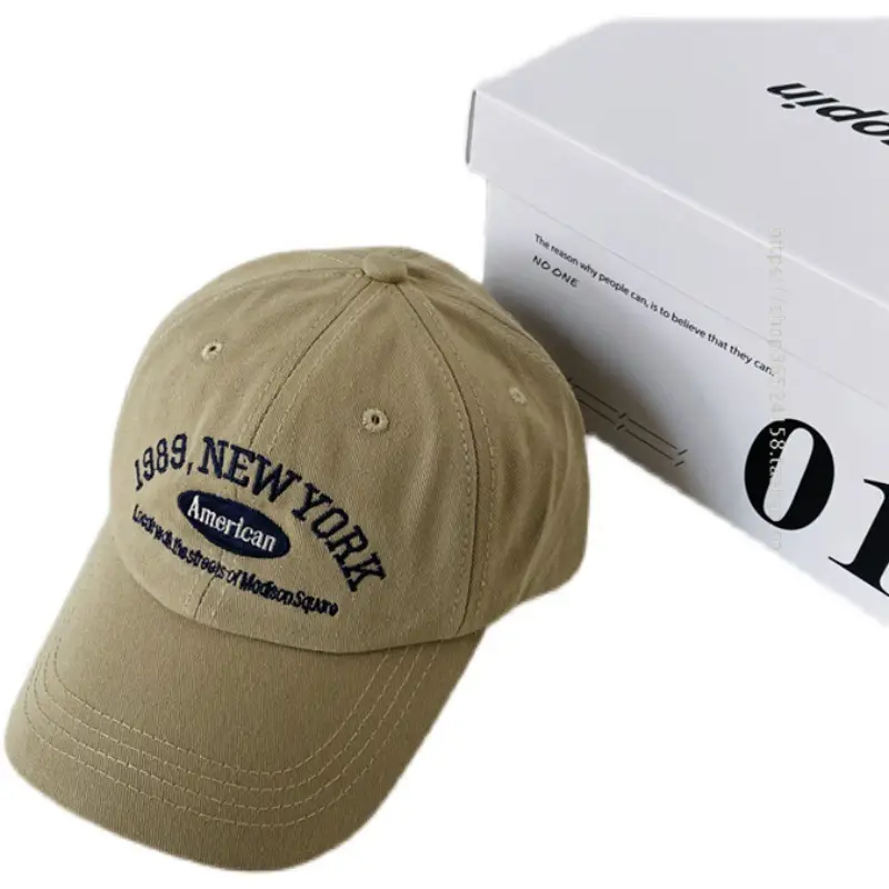 Men's Brown Korean Style Cap with Letter Label - Image 10