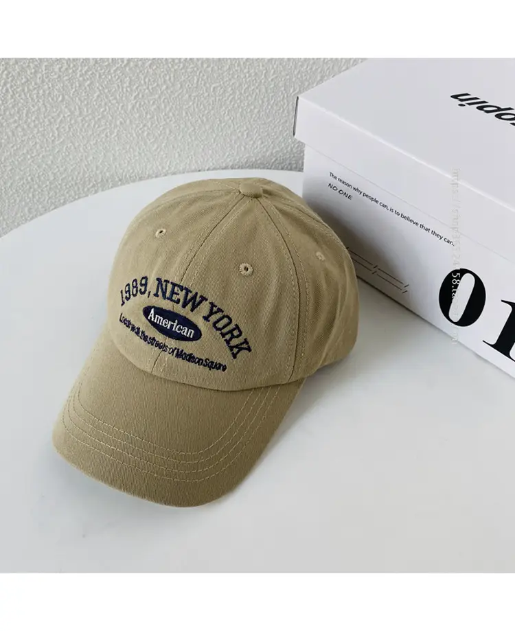 Men's Brown Korean Style Cap with Letter Label — feature 7