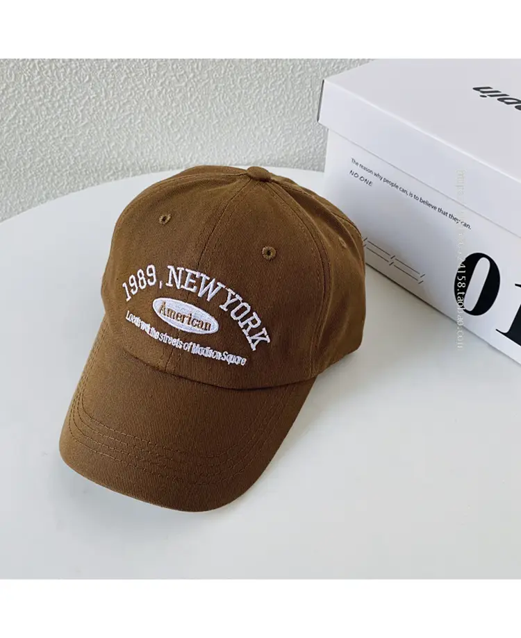 Men's Brown Korean Style Cap with Letter Label - Image 4