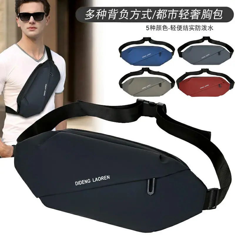 Men's Grey Cycling Chest Bag with Adjustable Strap - Image 8