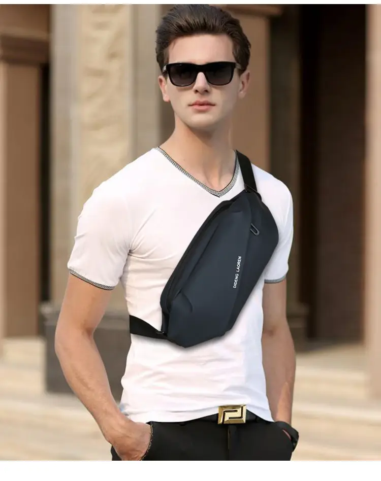 Men's Grey Cycling Chest Bag with Adjustable Strap — feature 15