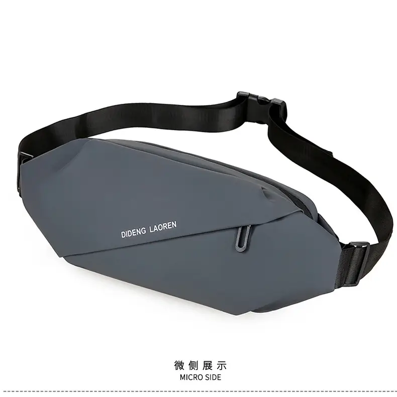 Men's Grey Cycling Chest Bag with Adjustable Strap — feature 21