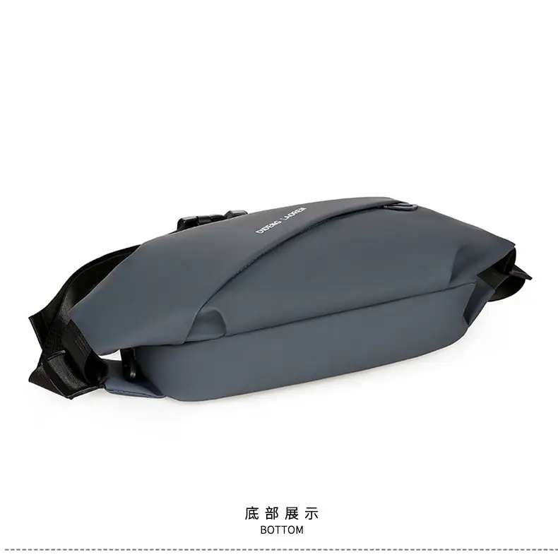 Men's Grey Cycling Chest Bag with Adjustable Strap — feature 24