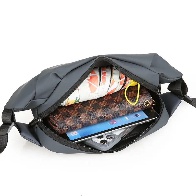 Men's Grey Cycling Chest Bag with Adjustable Strap — feature 32