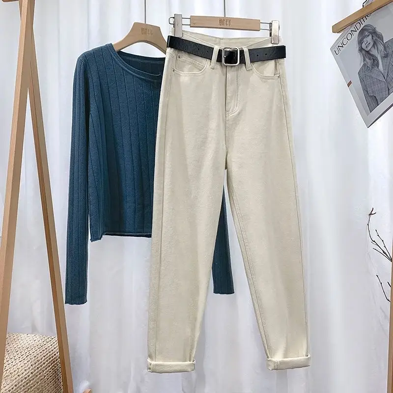 Plus Size Velvet Pants with Harlan Radish Jeans Set